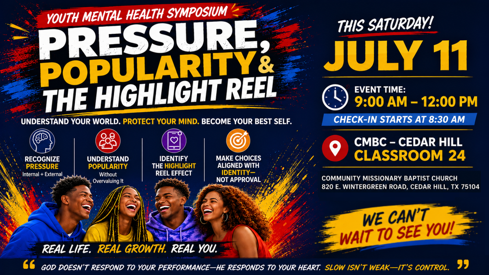 Pressure, Popularity & The Highlight Reel — TAP Youth Symposium Session 2, July 11, 2026